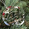 Holding Hands First Christmas Couple Gift, Personalized Circle Glass Ornament GX08 - 19Gifts