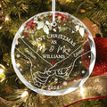 Holding Hands First Christmas Couple Gift, Personalized Circle Glass Ornament GX08 - 19Gifts
