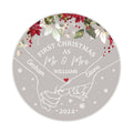 Holding Hands First Christmas Couple Gift, Personalized Circle Glass Ornament GX08 - 19Gifts