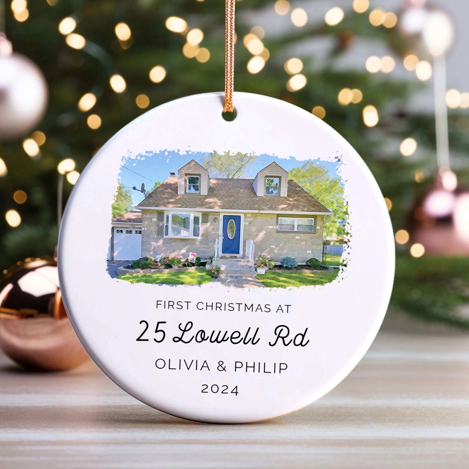 Home Tree Decoration New Home Ornament, Watercolor Photo Ornament CX06-10 - 19Gifts