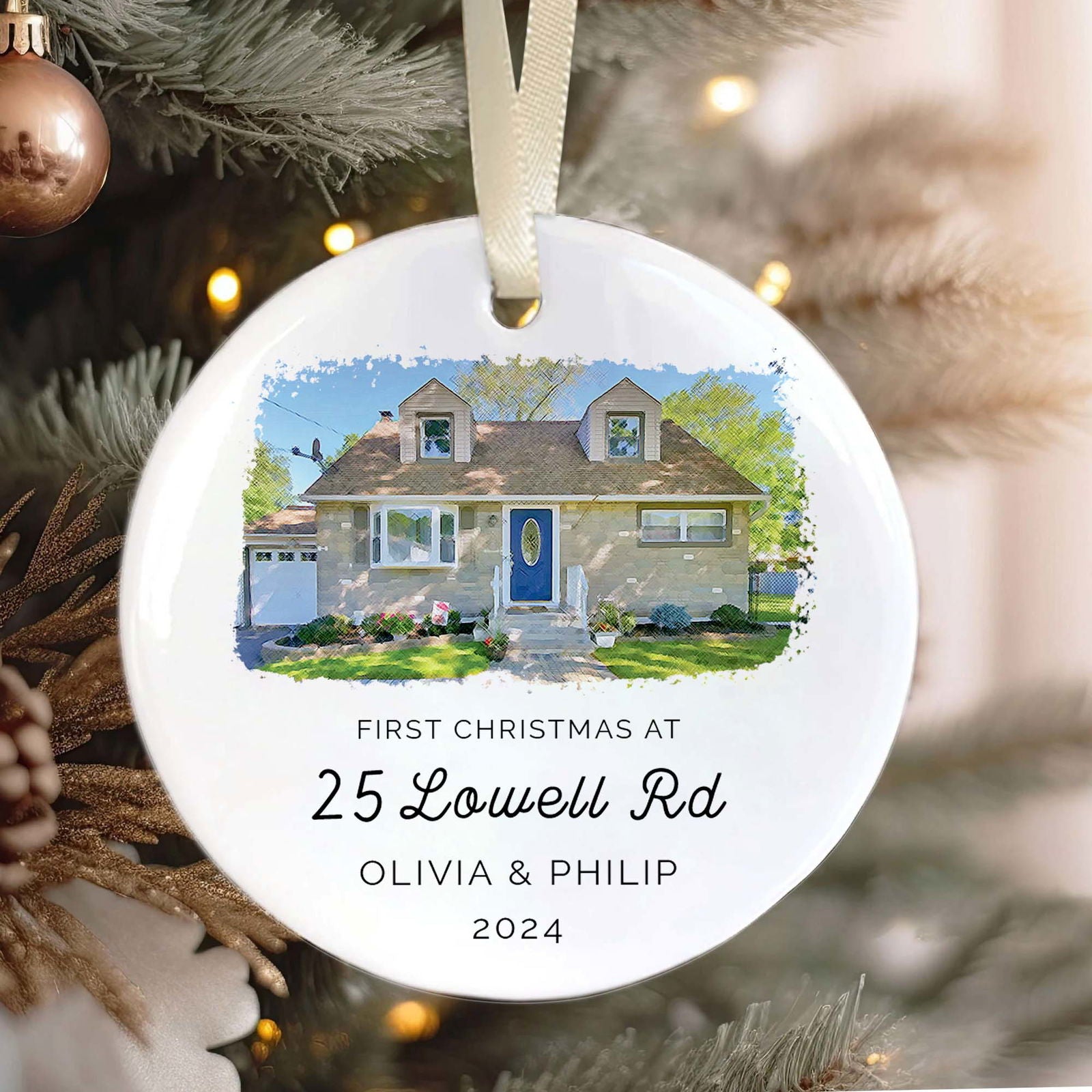 Home Tree Decoration New Home Ornament, Watercolor Photo Ornament CX06-10 - 19Gifts