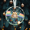 I Crossed The Rainbow Bridge Memorial Pet - Personalized Circle Glass Ornament	GX04 Style 14 - 19Gifts