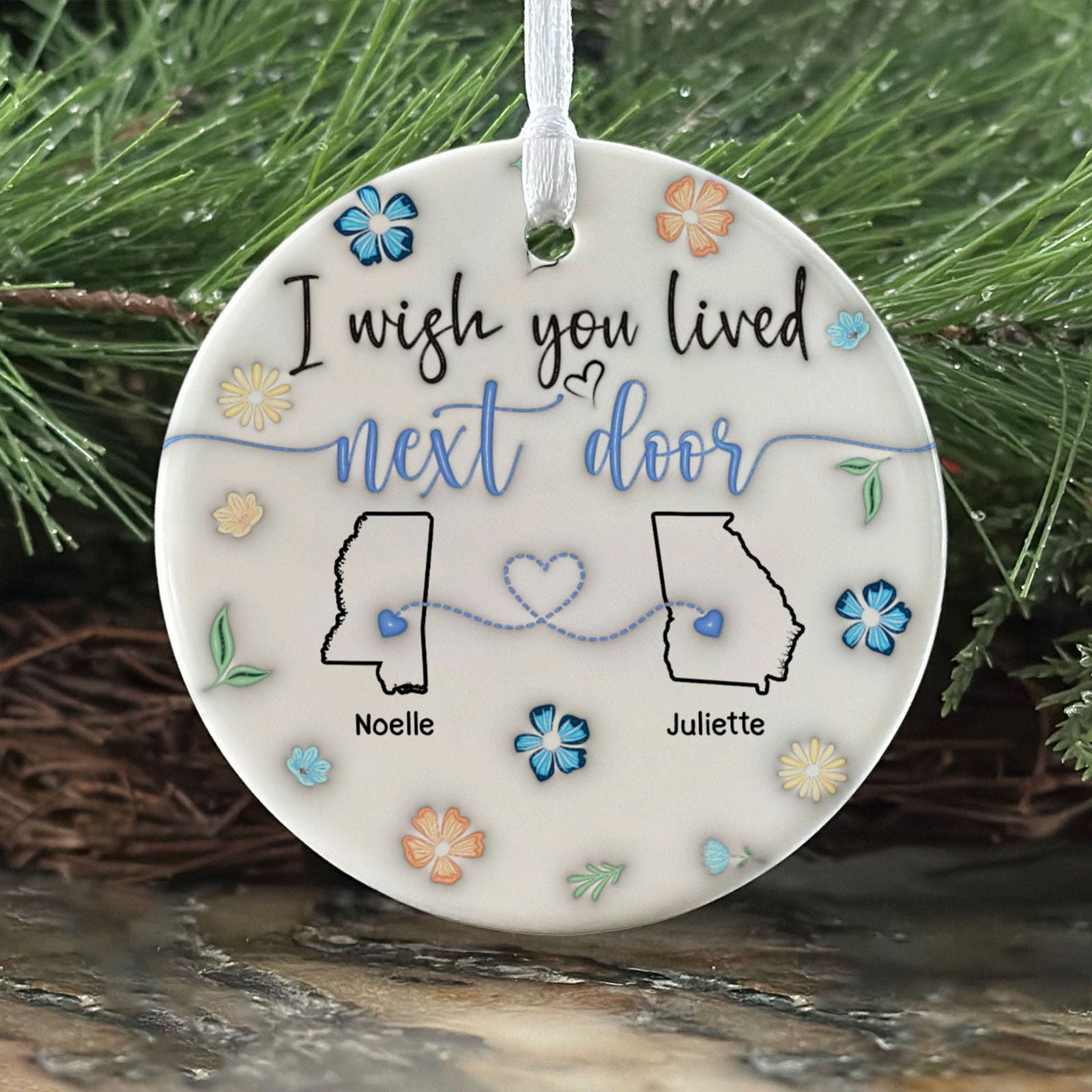 I Wish We Lived Closer - Personalized Custom  Ceramic Ornament CX05-60 - 19Gifts