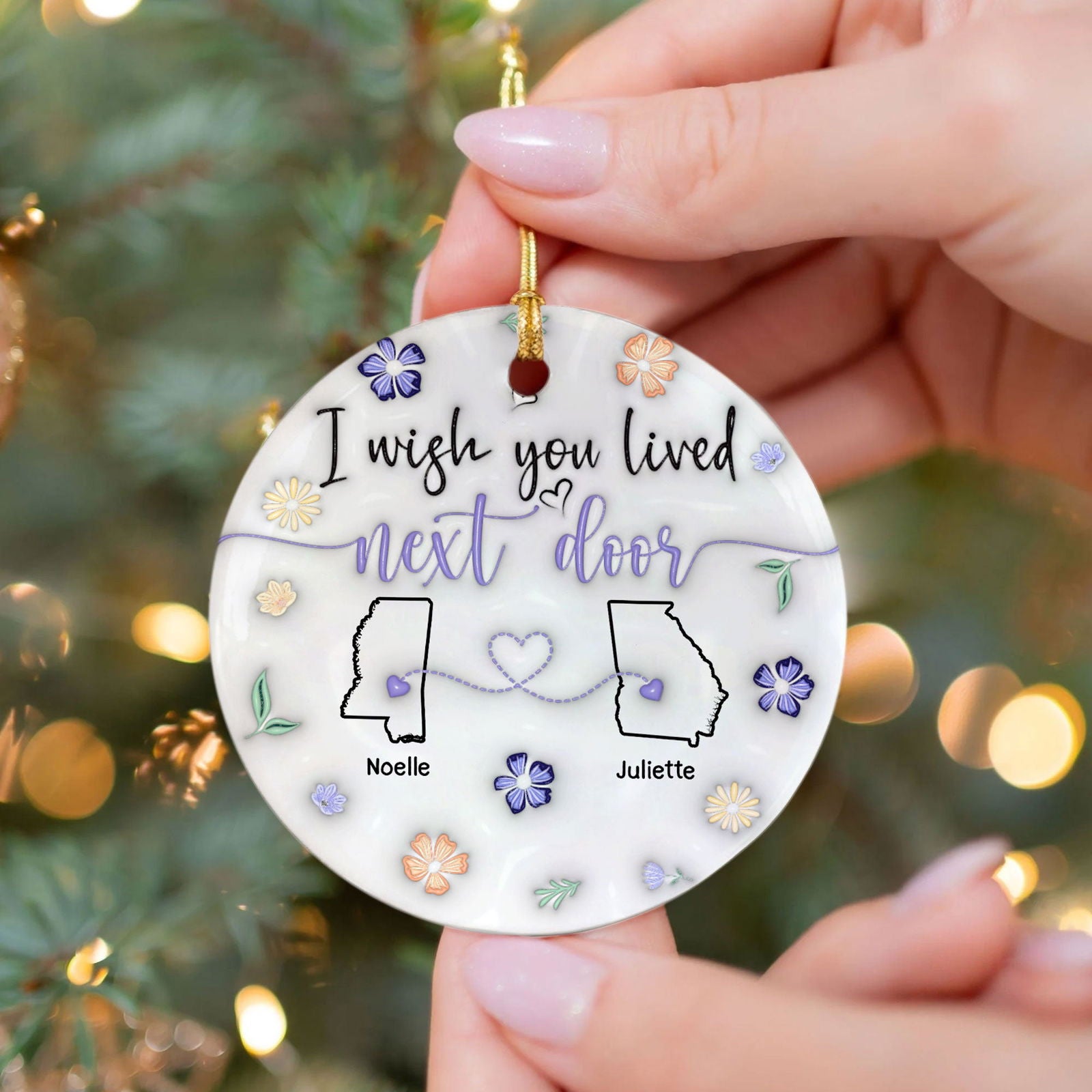 I Wish We Lived Closer - Personalized Custom  Ceramic Ornament CX05-60 - 19Gifts