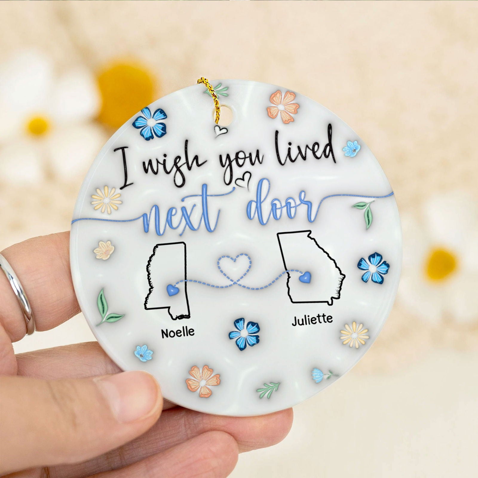 I Wish We Lived Closer - Personalized Custom  Ceramic Ornament CX05-60 - 19Gifts