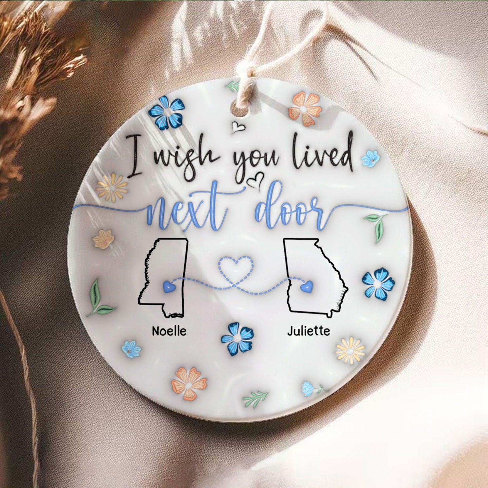 I Wish We Lived Closer - Personalized Custom  Ceramic Ornament CX05-60 - 19Gifts