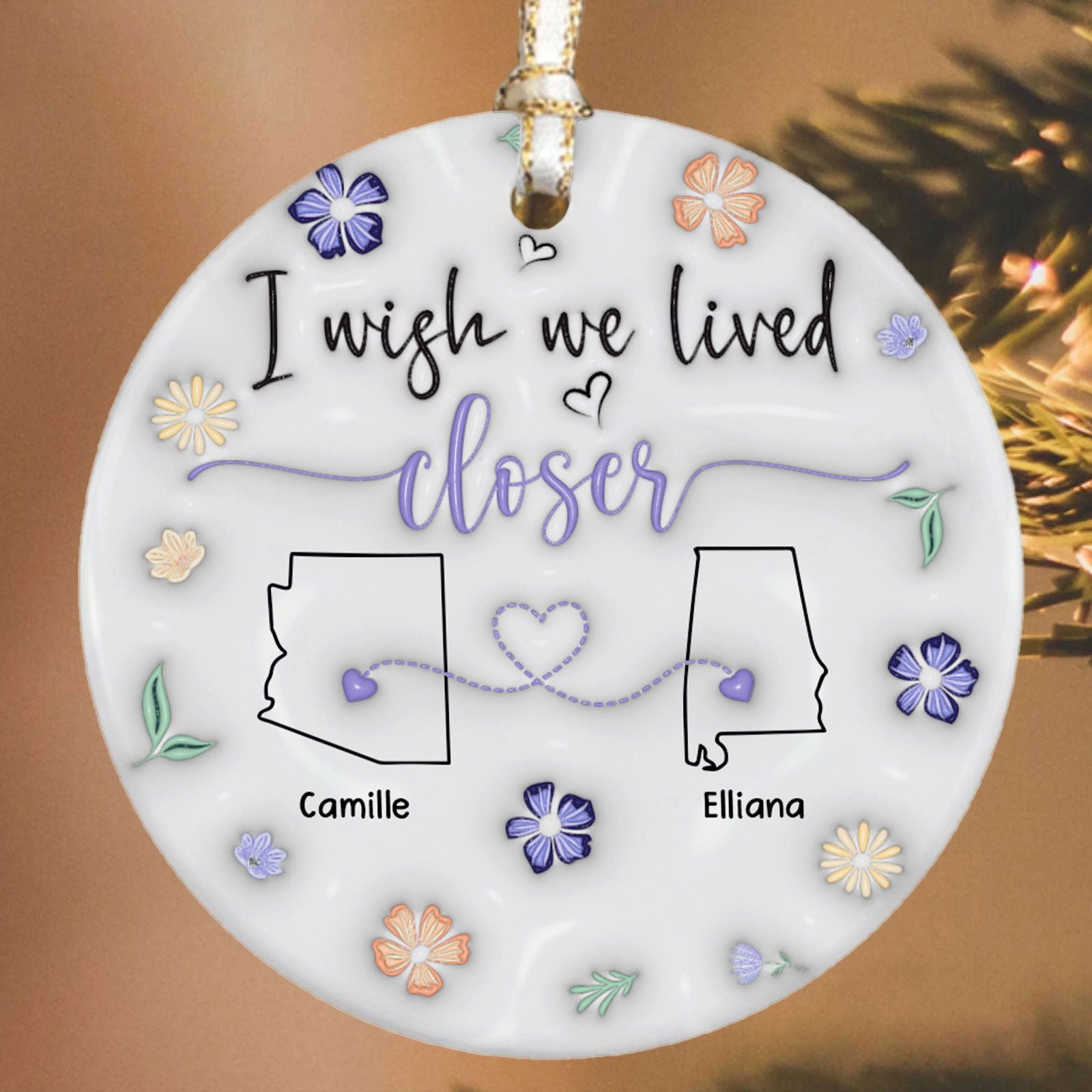 I Wish We Lived Closer - Personalized Custom  Ceramic Ornament CX05-60 - 19Gifts