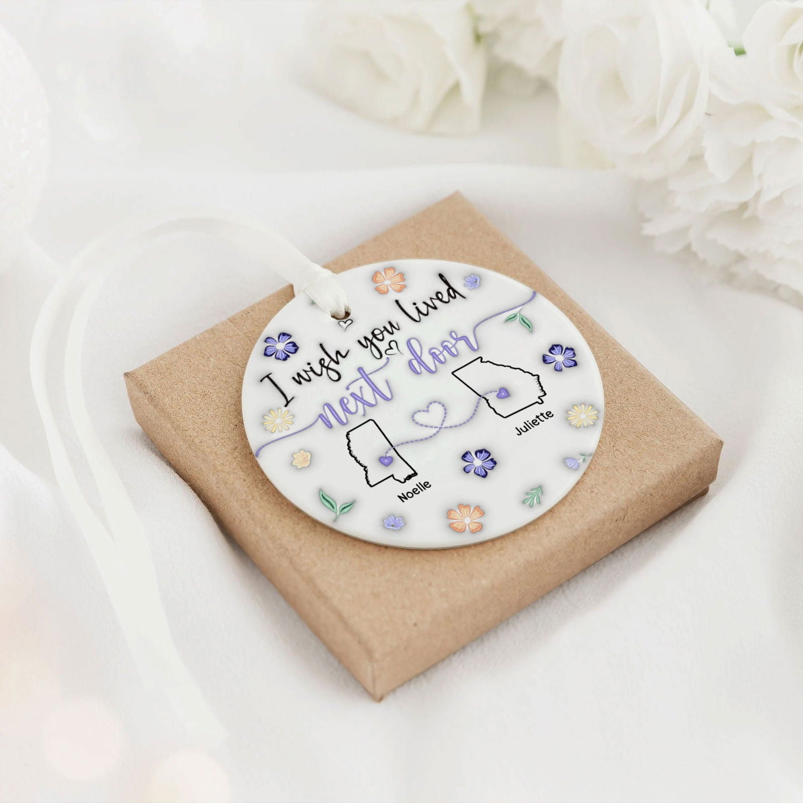 I Wish We Lived Closer - Personalized Custom  Ceramic Ornament CX05-60 - 19Gifts