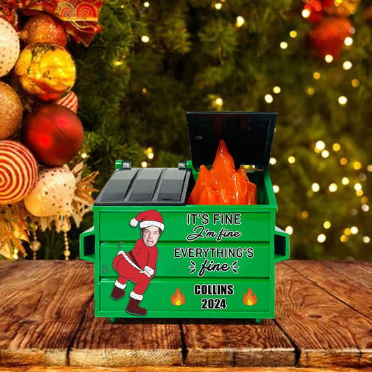 Its Fine Im Fine Everything's Fine, Funny Dumpster Fire Christmas Ornaments 2024 DP05 - 19Gifts