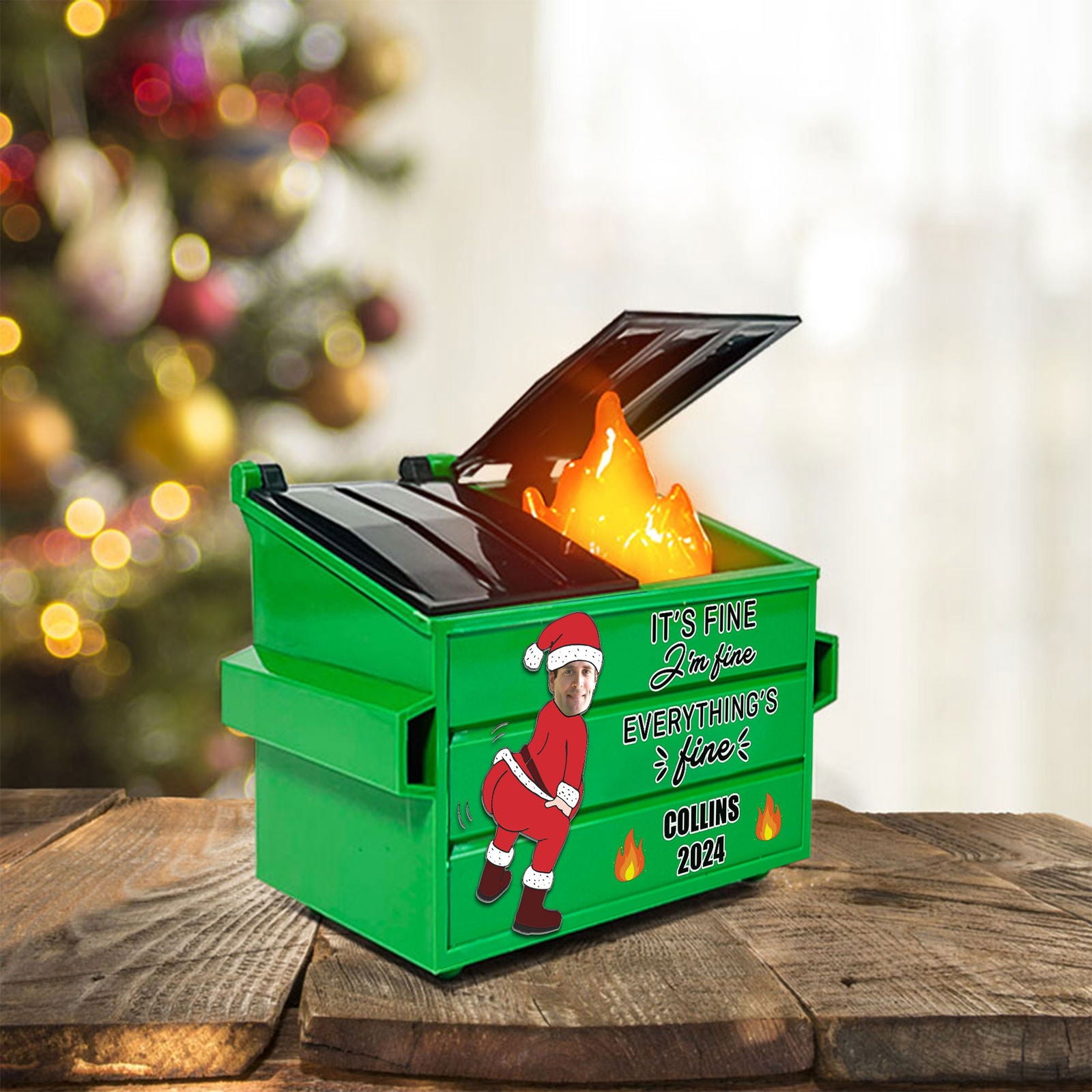 Its Fine Im Fine Everything's Fine, Funny Dumpster Fire Christmas Ornaments 2024 DP05 - 19Gifts