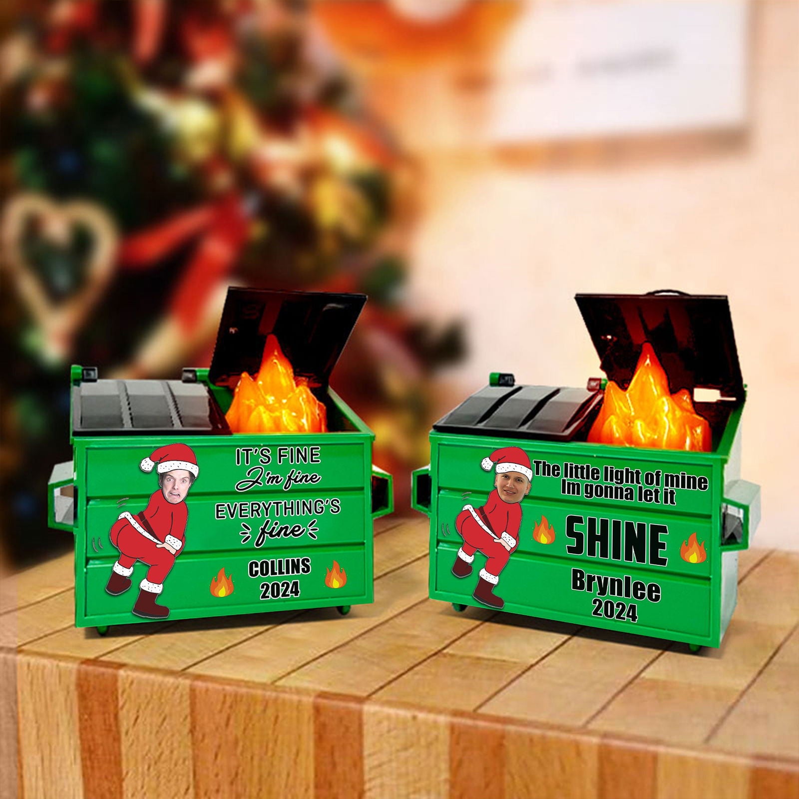 Its Fine Im Fine Everything's Fine, Funny Dumpster Fire Christmas Ornaments 2024 DP05 - 19Gifts