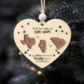 Long Distance Family Heart Shape Ornament, Personalized 2-Layered Wooden Ornament, Togetherness Christmas Gift, CF333-H - 19Gifts