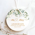 Married Ceramic Ornament 2024 Gift, Newlywed Gift, Mr & Mrs Christmas Ornament, Personalized Mr Mrs Wedding Ornament CX05-40 - 19Gifts