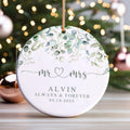 Married Ceramic Ornament 2024 Gift, Newlywed Gift, Mr & Mrs Christmas Ornament, Personalized Mr Mrs Wedding Ornament CX05-40 - 19Gifts