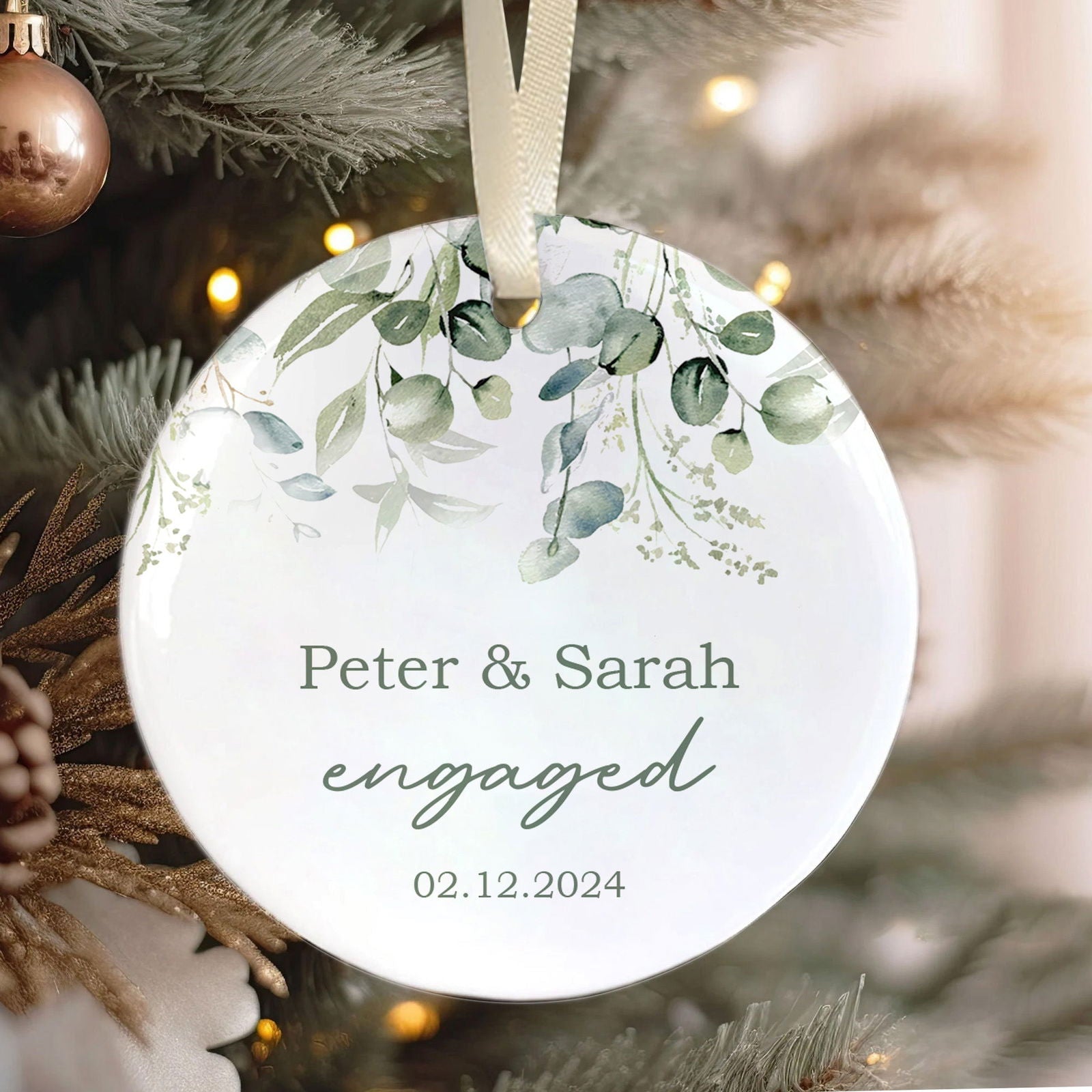 Married Ceramic Ornament 2024 Gift, Newlywed Gift, Mr & Mrs Christmas Ornament, Personalized Mr Mrs Wedding Ornament CX05-41 - 19Gifts