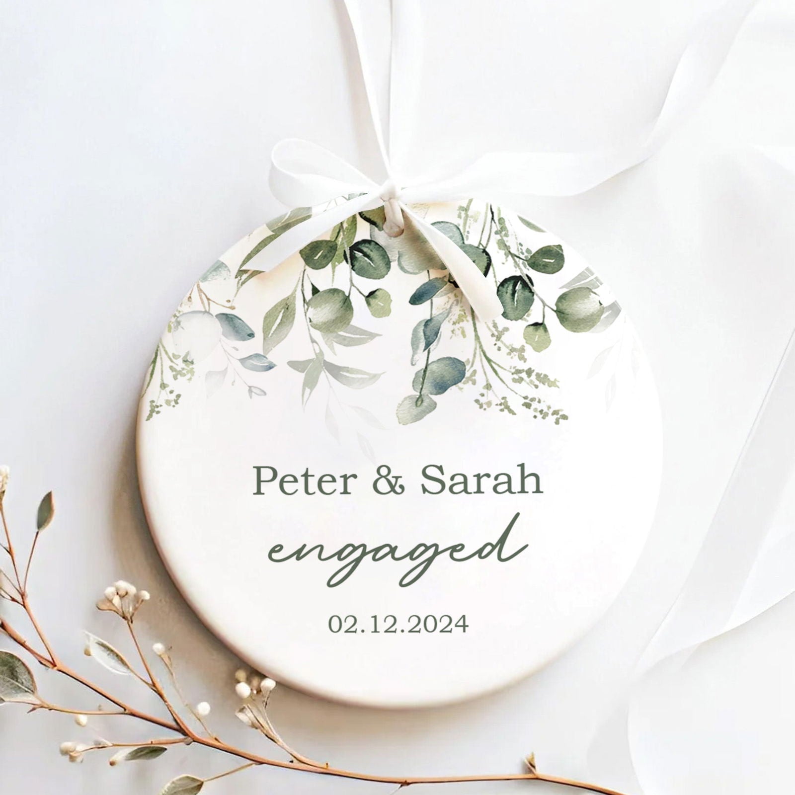 Married Ceramic Ornament 2024 Gift, Newlywed Gift, Mr & Mrs Christmas Ornament, Personalized Mr Mrs Wedding Ornament CX05-41 - 19Gifts