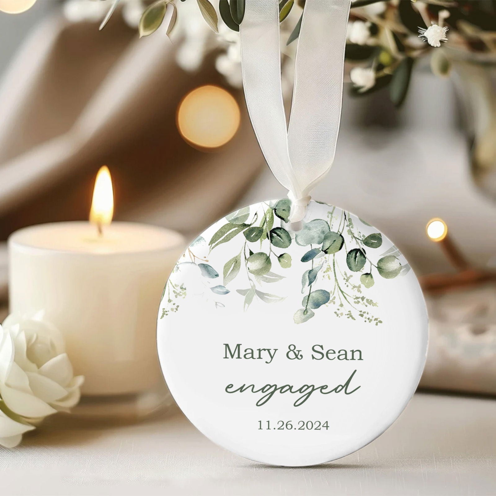 Married Ceramic Ornament 2024 Gift, Newlywed Gift, Mr & Mrs Christmas Ornament, Personalized Mr Mrs Wedding Ornament CX05-41 - 19Gifts