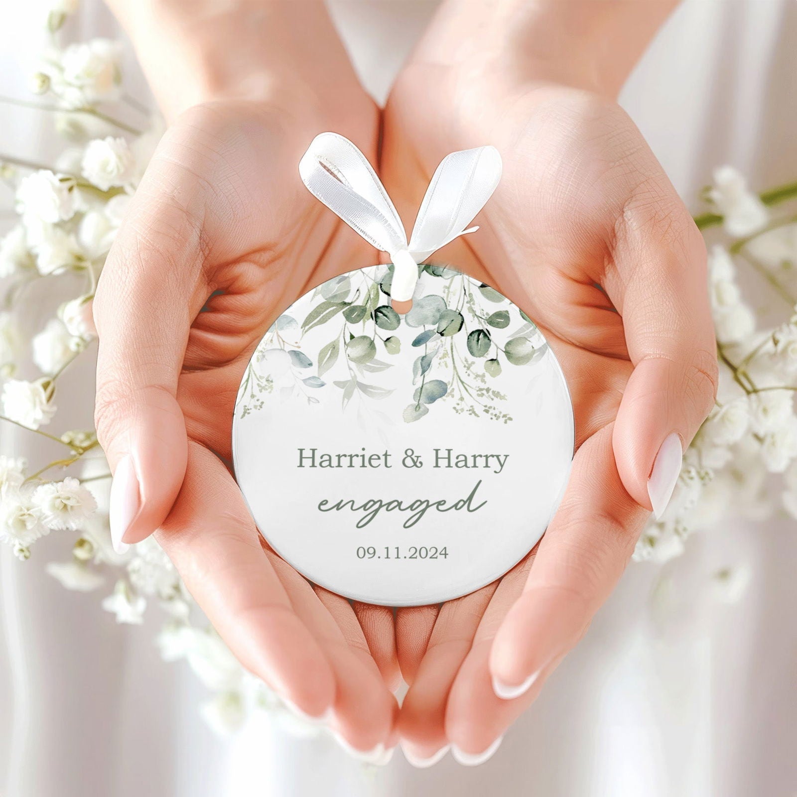 Married Ceramic Ornament 2024 Gift, Newlywed Gift, Mr & Mrs Christmas Ornament, Personalized Mr Mrs Wedding Ornament CX05-41 - 19Gifts