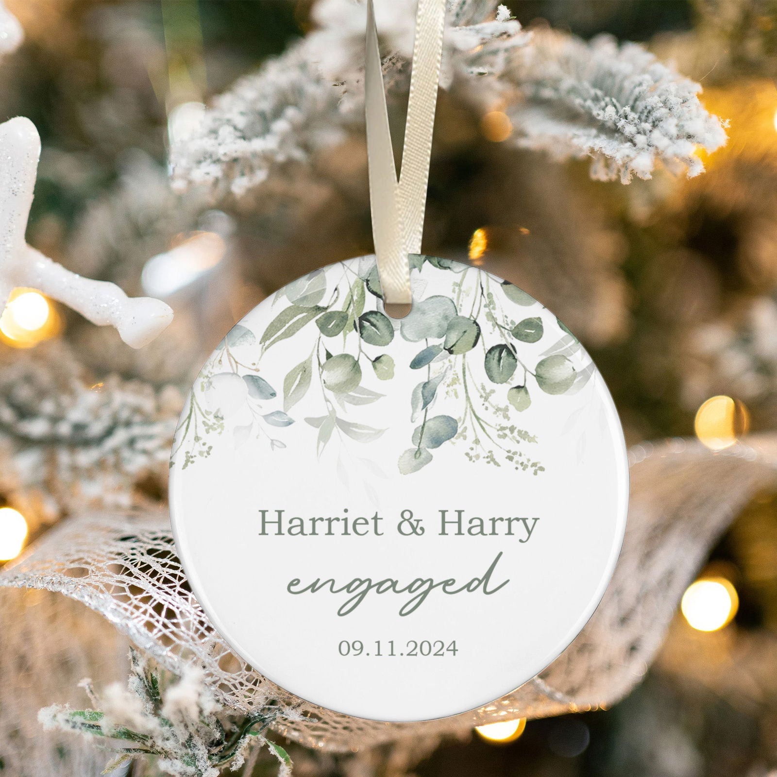 Married Ceramic Ornament 2024 Gift, Newlywed Gift, Mr & Mrs Christmas Ornament, Personalized Mr Mrs Wedding Ornament CX05-41 - 19Gifts