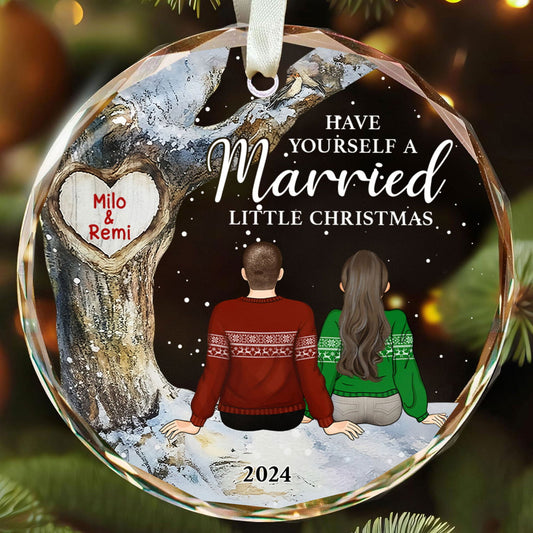 Married Couple Ornament, Christmas Glass Ornament, Gift for Couple, GX05-21 - 19Gifts