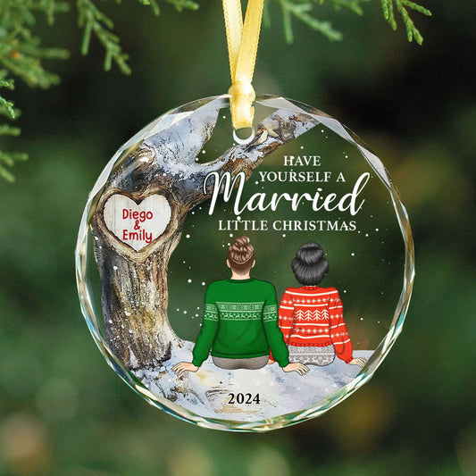 Married Couple Ornament, Christmas Glass Ornament, Gift for Couple, GX05-21 - 19Gifts
