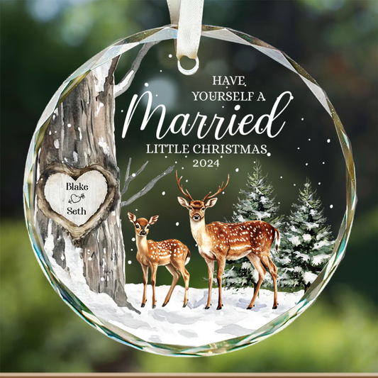 Married Little Christmas, Personalized Couple Ornament, Gift For Wedding, Newlywed Gift GX06-71 - 19Gifts