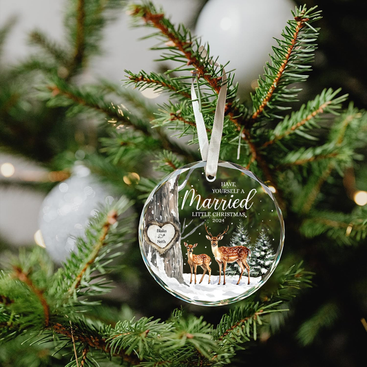 Married Little Christmas, Personalized Couple Ornament, Gift For Wedding, Newlywed Gift GX06-71 - 19Gifts