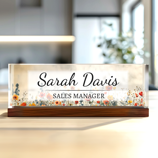 Name Plate Acrylic For Desk, Custom Employee Appreciation Gifts, Acrylic Desk Ornaments TD81-29 - 19Gifts