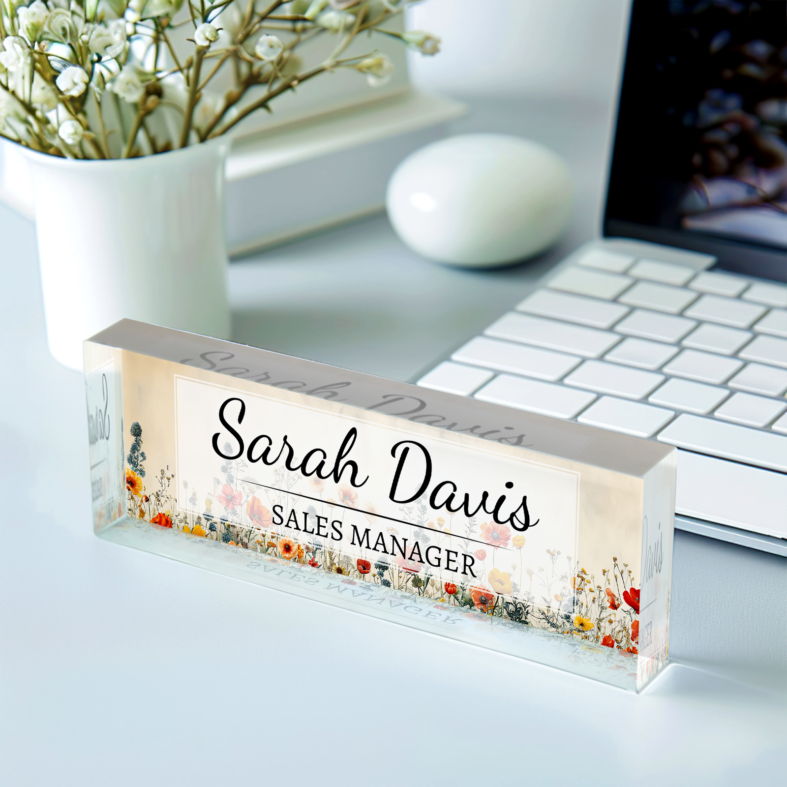 Name Plate Acrylic For Desk, Custom Employee Appreciation Gifts, Acrylic Desk Ornaments TD81-29 - 19Gifts