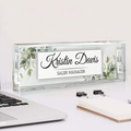 Name Plate Acrylic For Desk, Personalized Acrylic Floral Desk Name Plate TD81-13 - 19Gifts