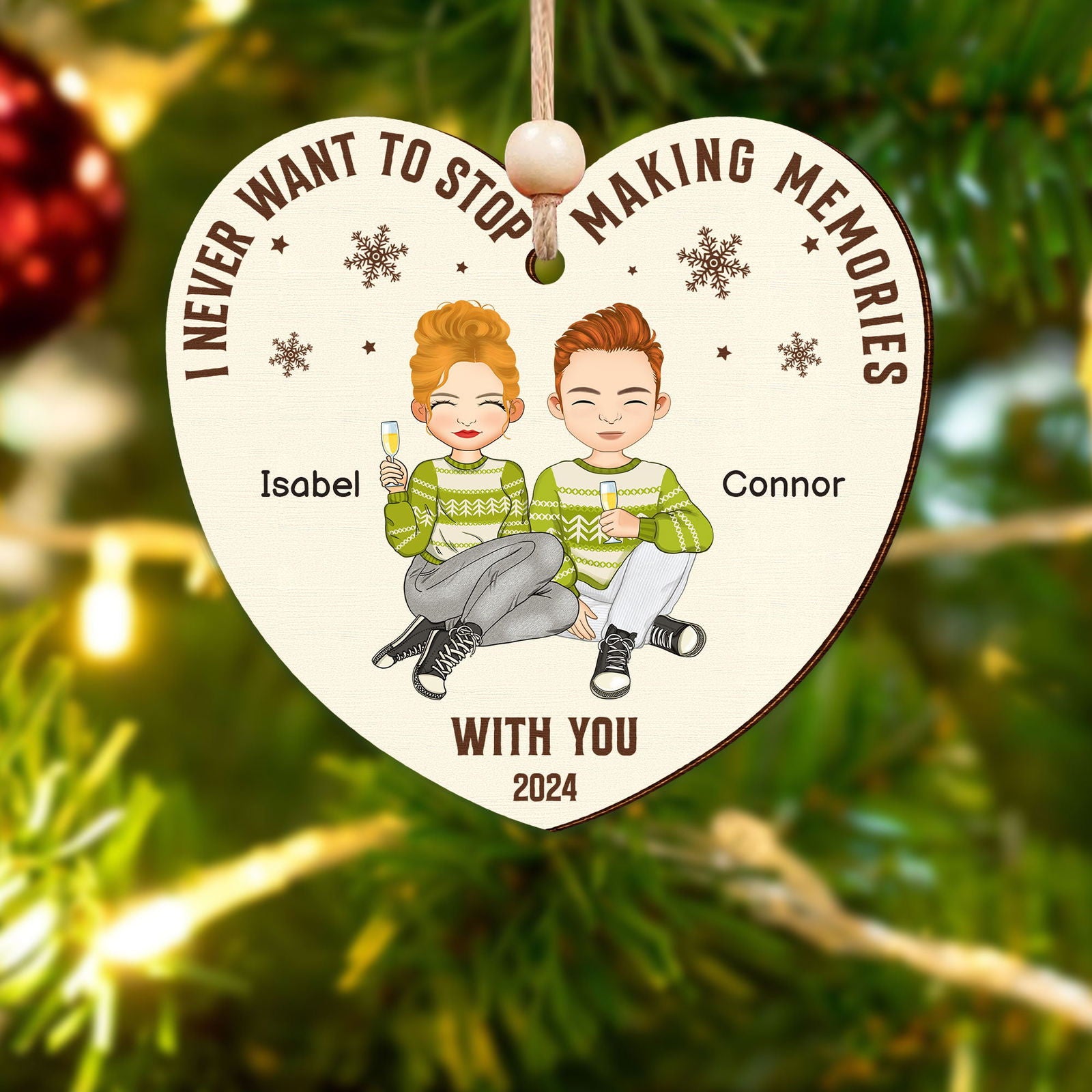 Never Want To Stop Making Memories Making With You-Personalized Couple Ornament CF707 - 19Gifts