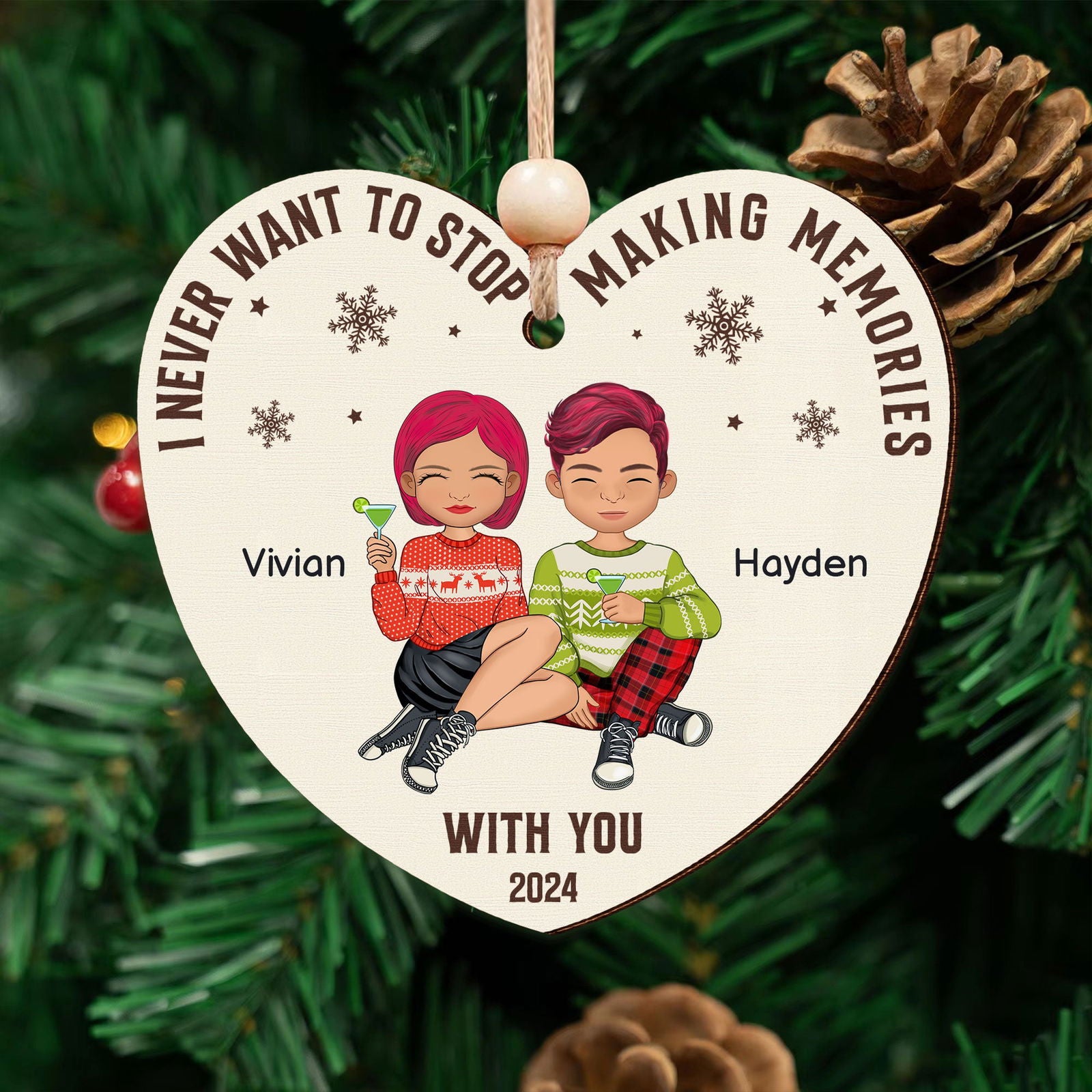 Never Want To Stop Making Memories Making With You-Personalized Couple Ornament CF707 - 19Gifts