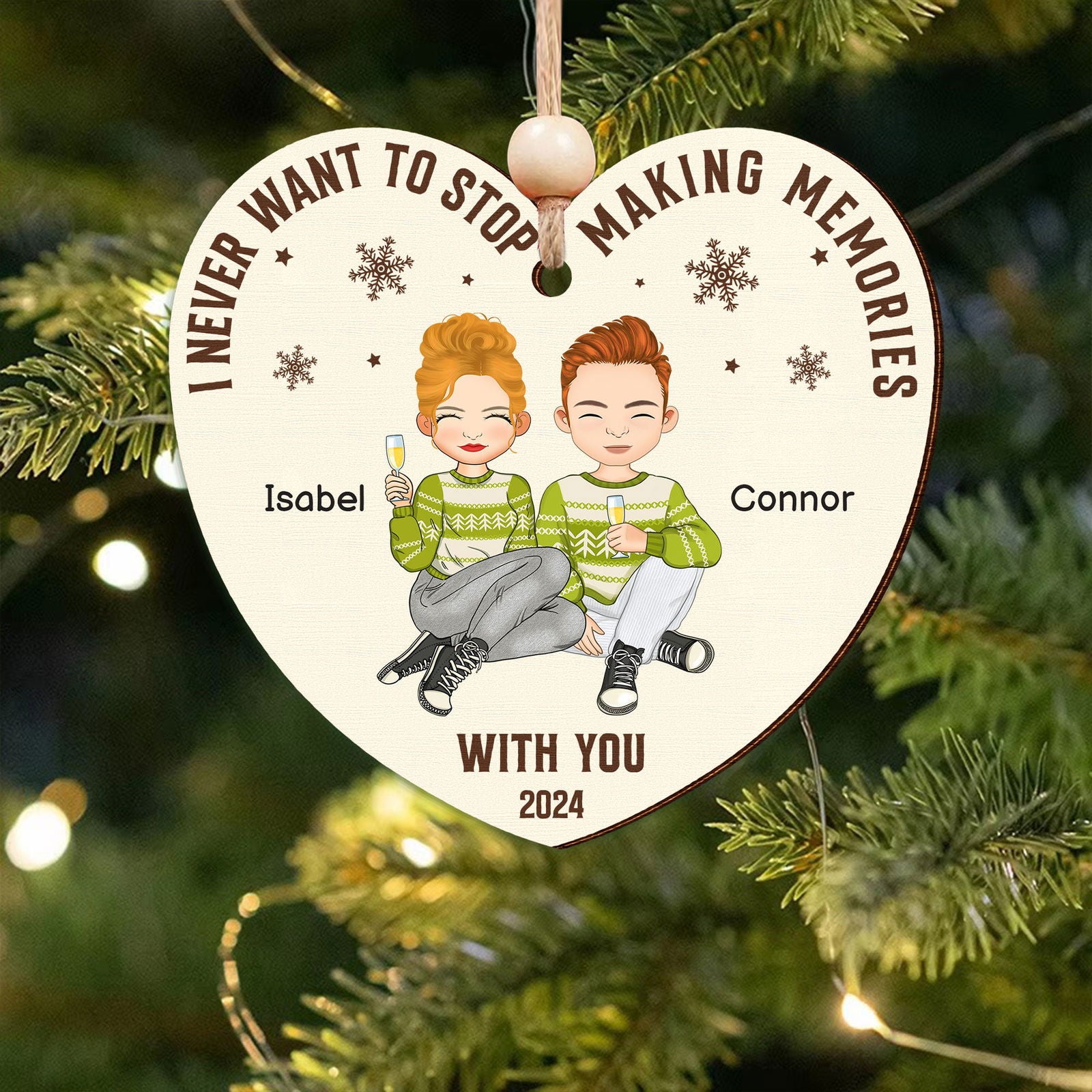 Never Want To Stop Making Memories Making With You-Personalized Couple Ornament CF707 - 19Gifts