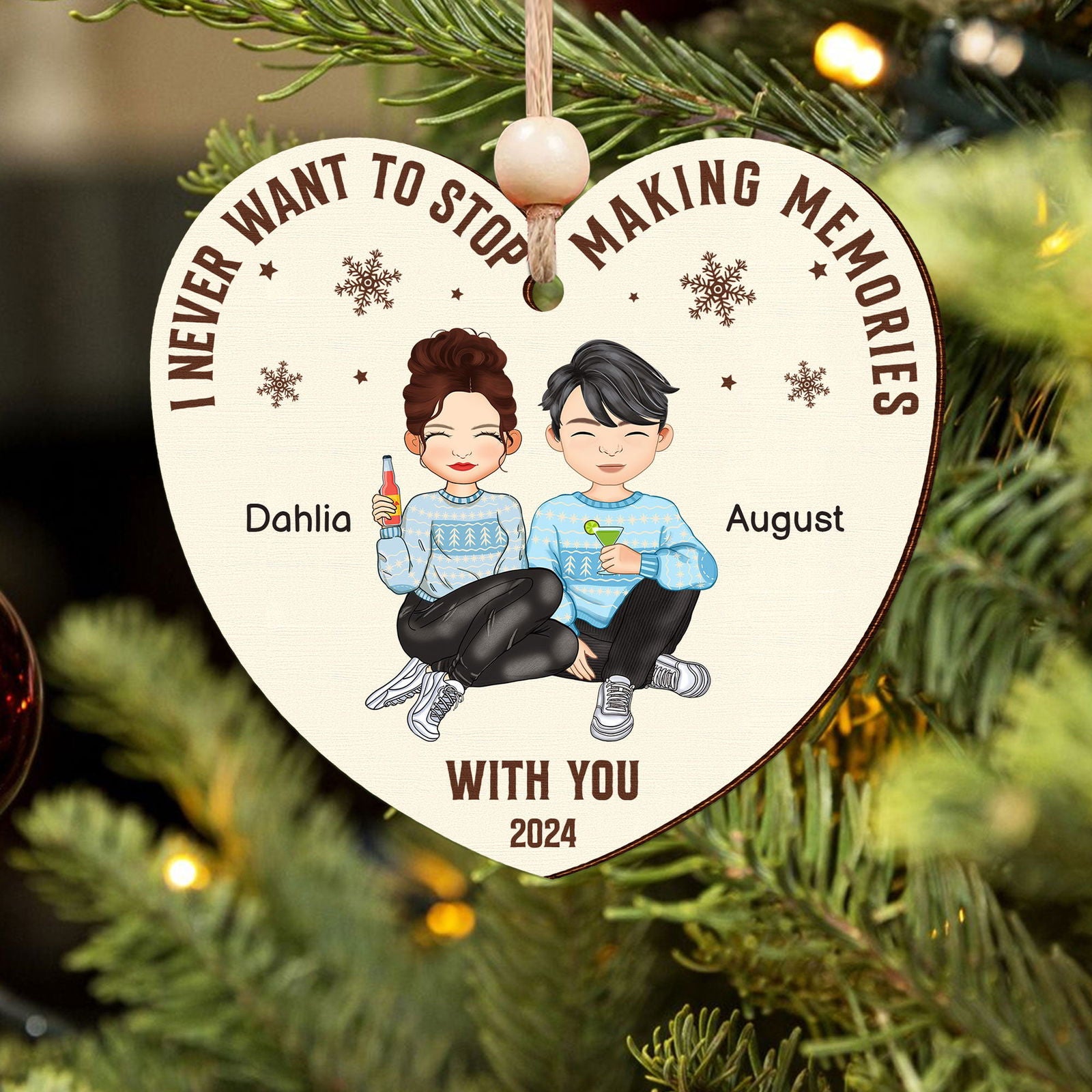 Never Want To Stop Making Memories Making With You-Personalized Couple Ornament CF707 - 19Gifts