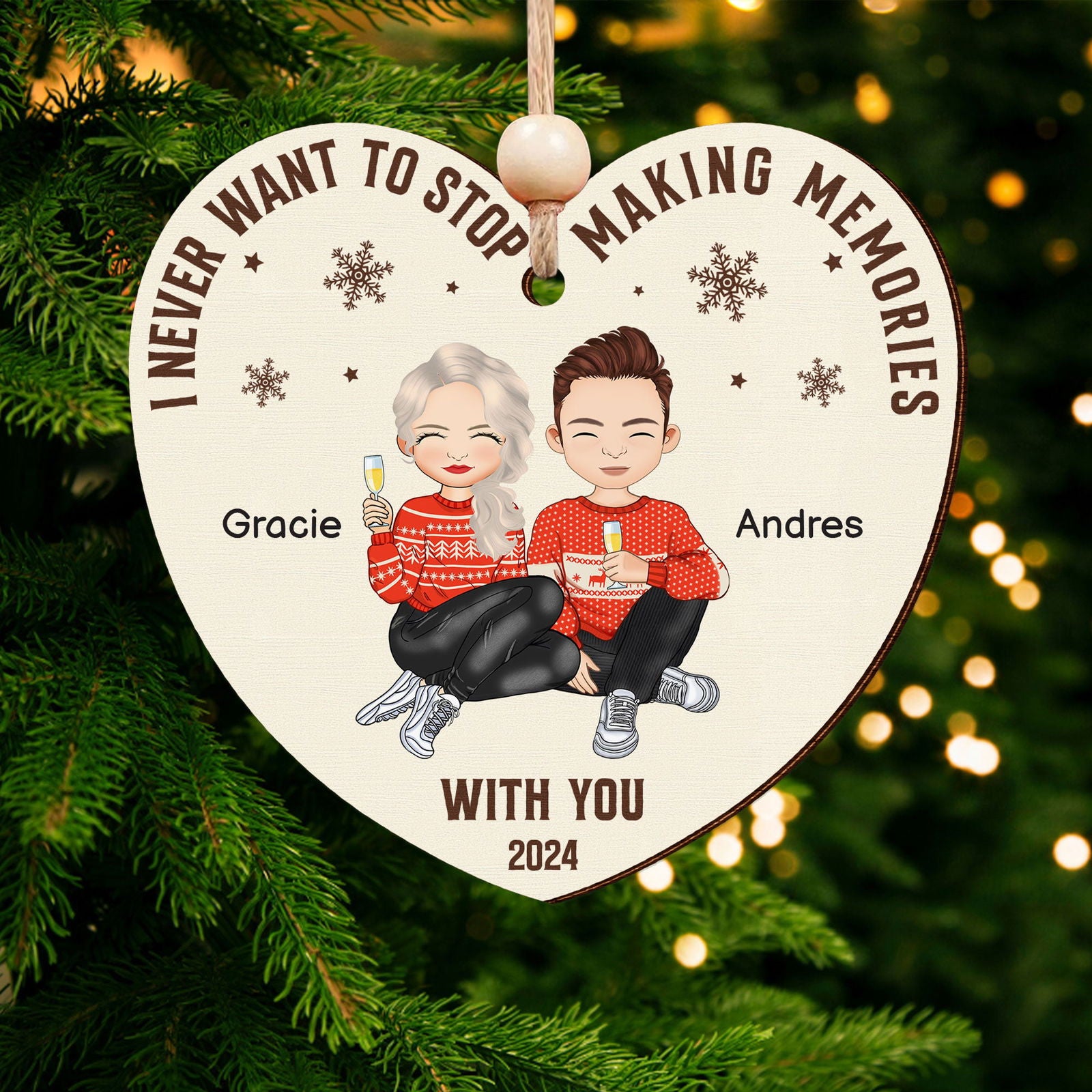 Never Want To Stop Making Memories Making With You-Personalized Couple Ornament CF707 - 19Gifts