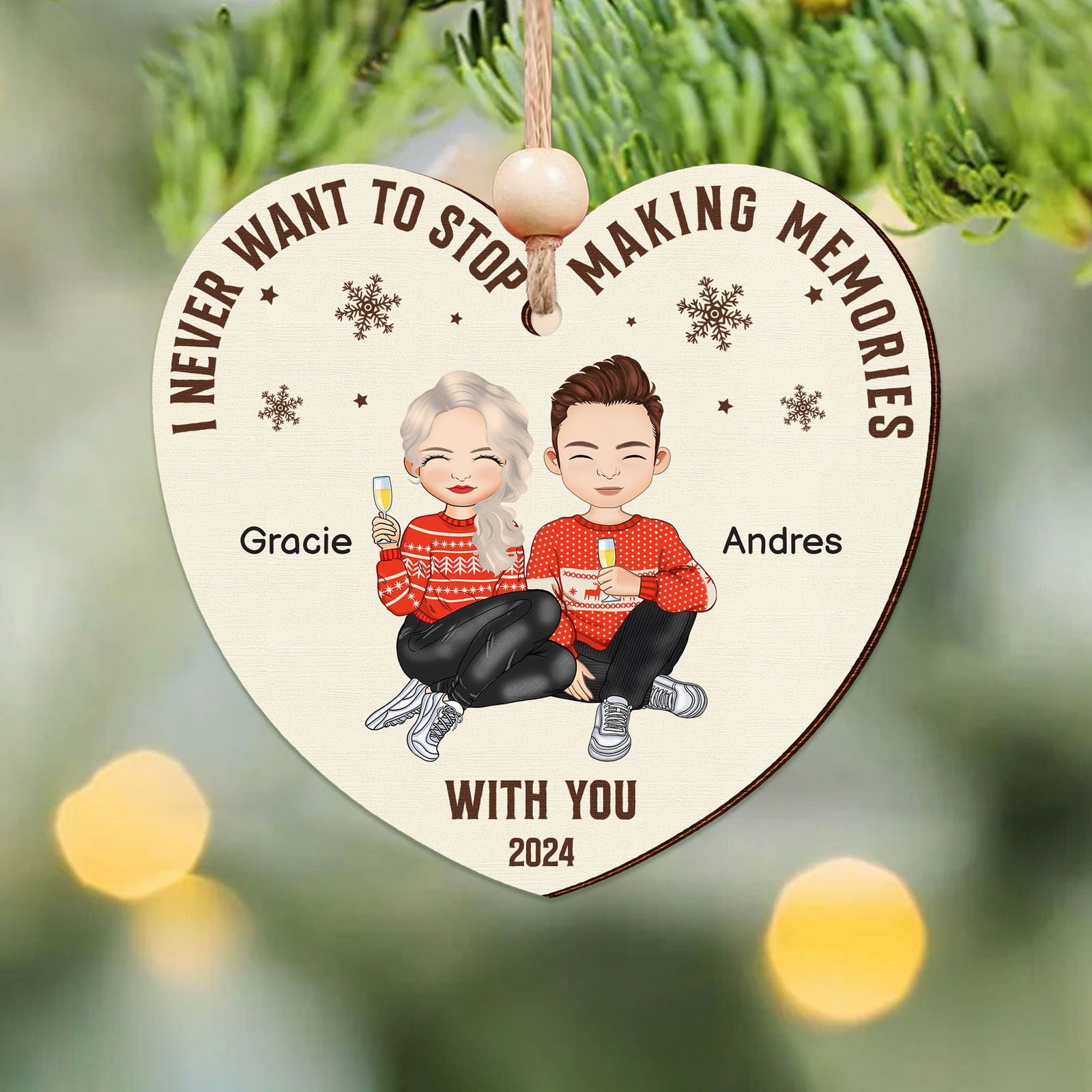 Never Want To Stop Making Memories Making With You-Personalized Couple Ornament CF707 - 19Gifts