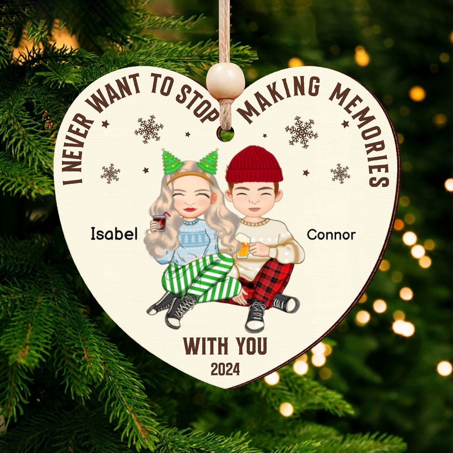 Never Want To Stop Making Memories Making With You-Personalized Couple Ornament CF707 - 19Gifts