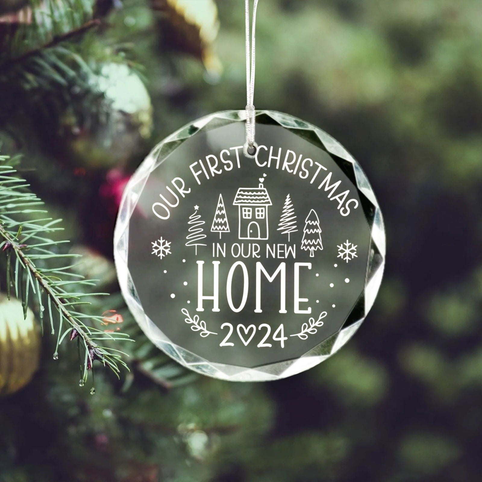 New Home Personalised Frosted Christmas Ornament, New Home Gift, Christmas In New Home GX03-6 - 19Gifts