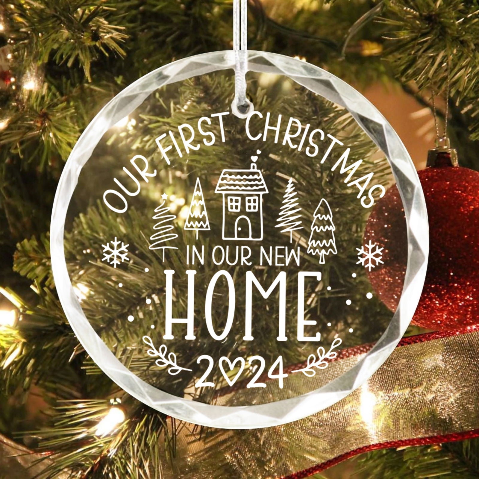 New Home Personalised Frosted Christmas Ornament, New Home Gift, Christmas In New Home GX03-6 - 19Gifts