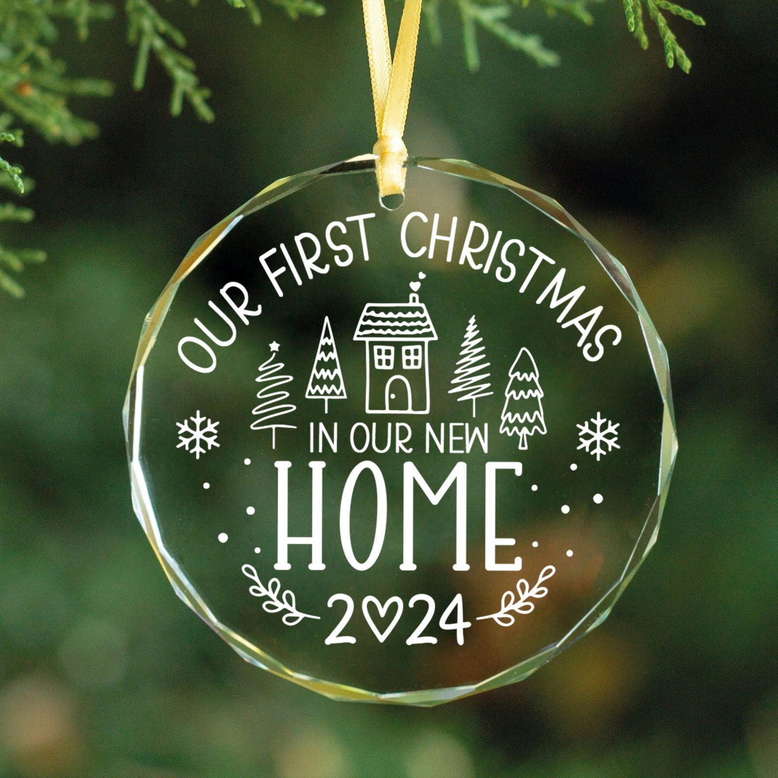 New Home Personalised Frosted Christmas Ornament, New Home Gift, Christmas In New Home GX03-6 - 19Gifts