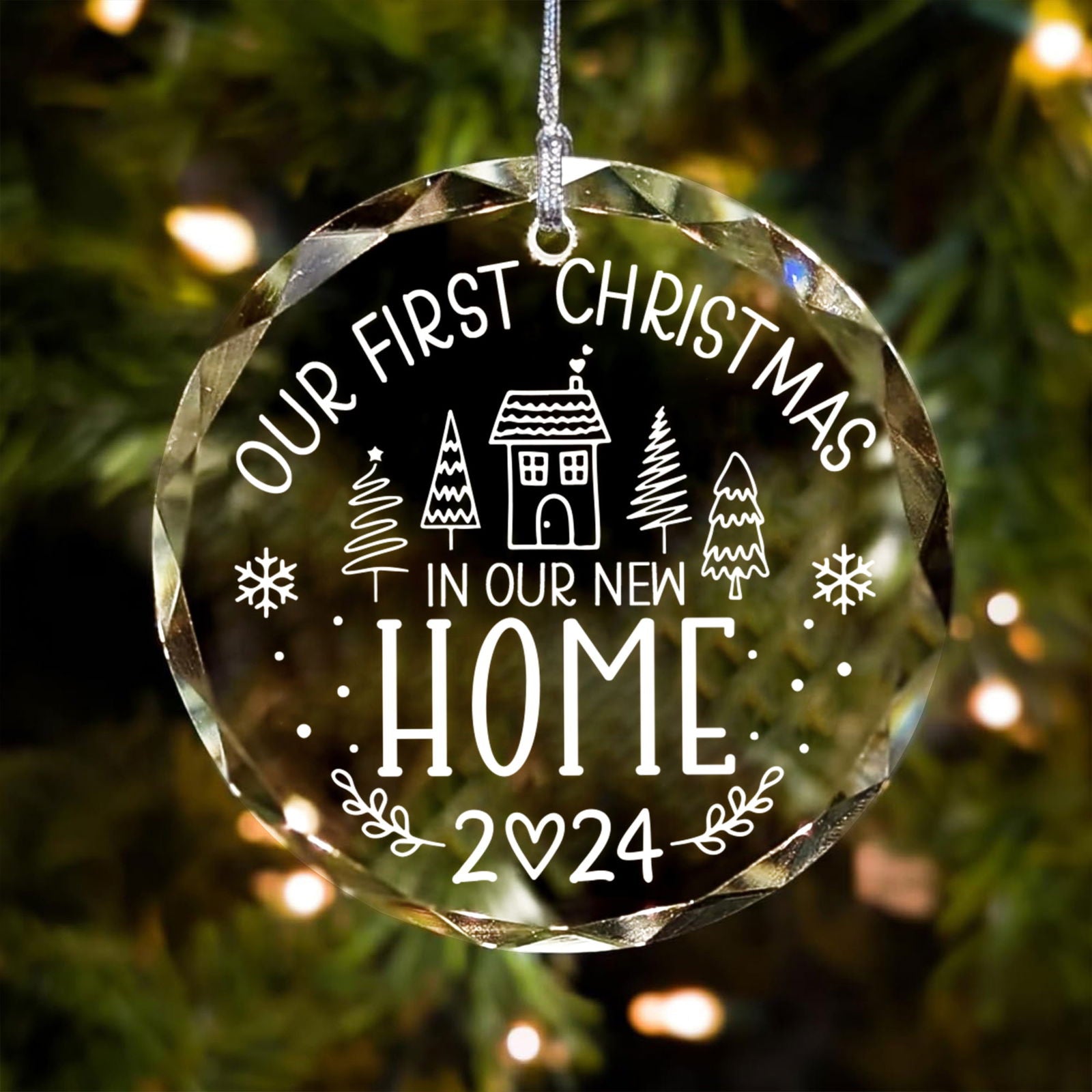 New Home Personalised Frosted Christmas Ornament, New Home Gift, Christmas In New Home GX03-6 - 19Gifts