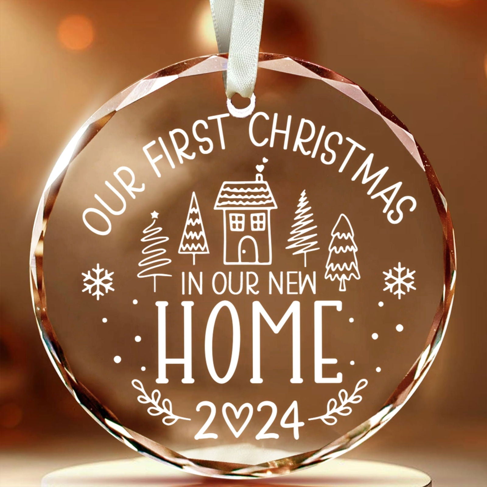 New Home Personalised Frosted Christmas Ornament, New Home Gift, Christmas In New Home GX03-6 - 19Gifts