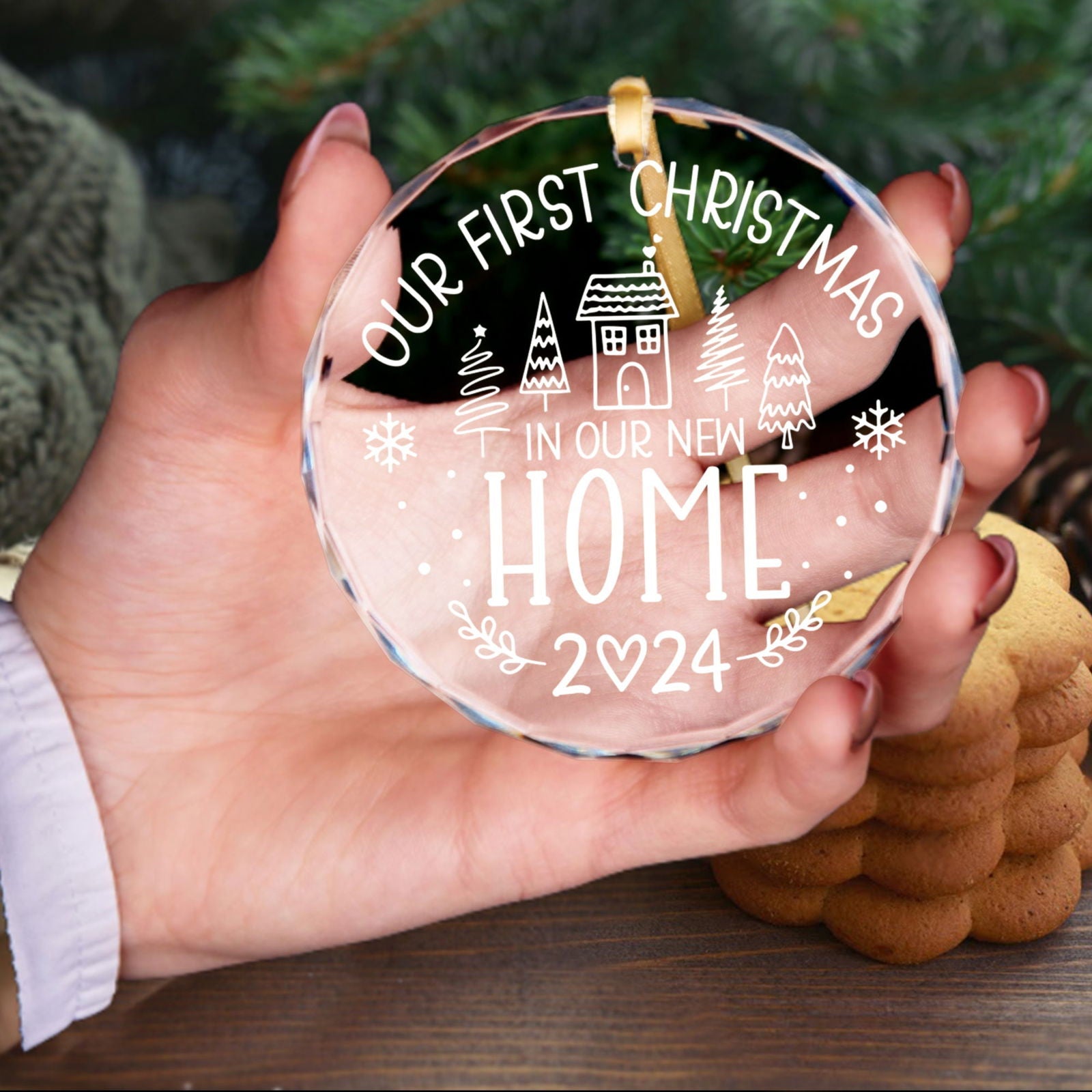New Home Personalised Frosted Christmas Ornament, New Home Gift, Christmas In New Home GX03-6 - 19Gifts