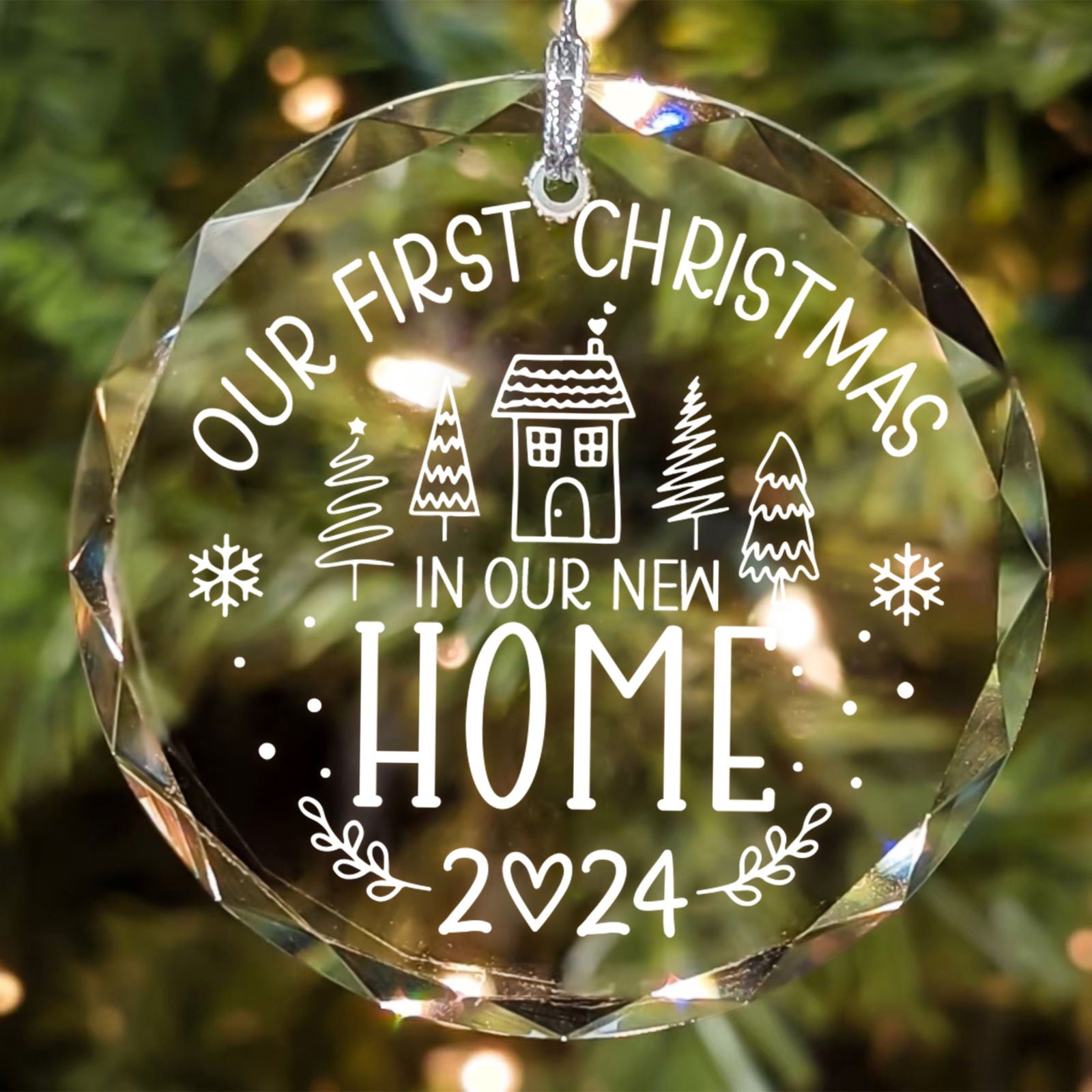 New Home Personalised Frosted Christmas Ornament, New Home Gift, Christmas In New Home GX03-6 - 19Gifts