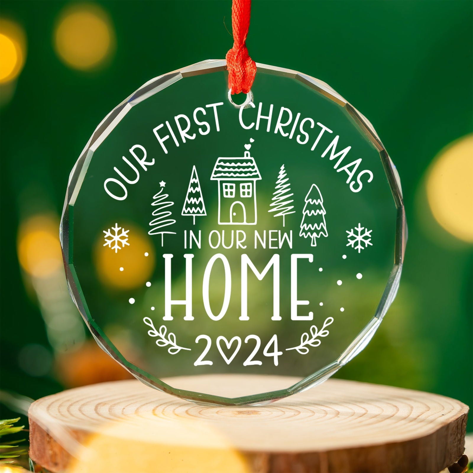 New Home Personalised Frosted Christmas Ornament, New Home Gift, Christmas In New Home GX03-6 - 19Gifts