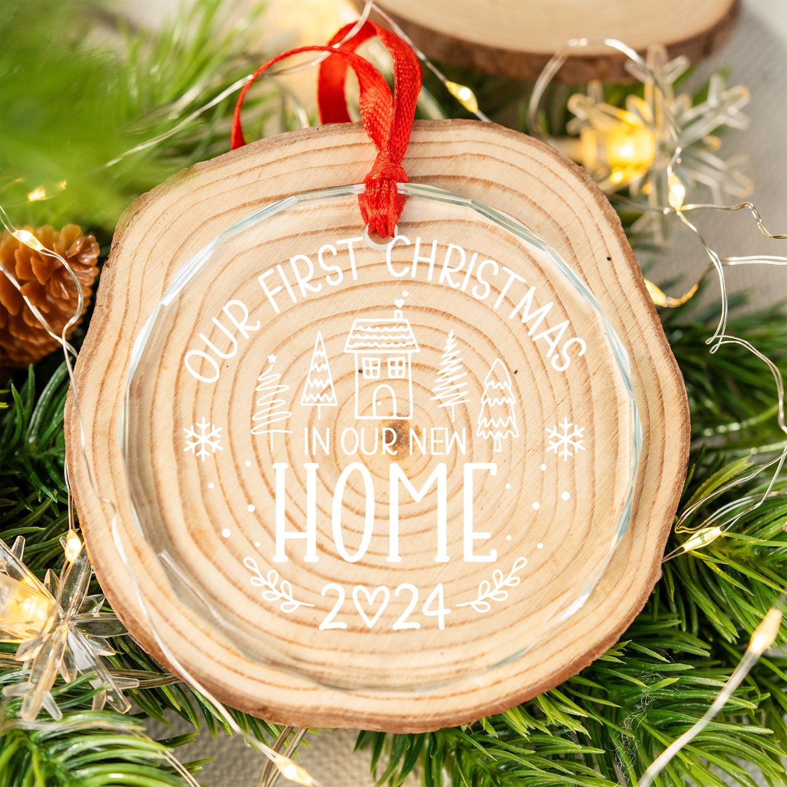New Home Personalised Frosted Christmas Ornament, New Home Gift, Christmas In New Home GX03-6 - 19Gifts