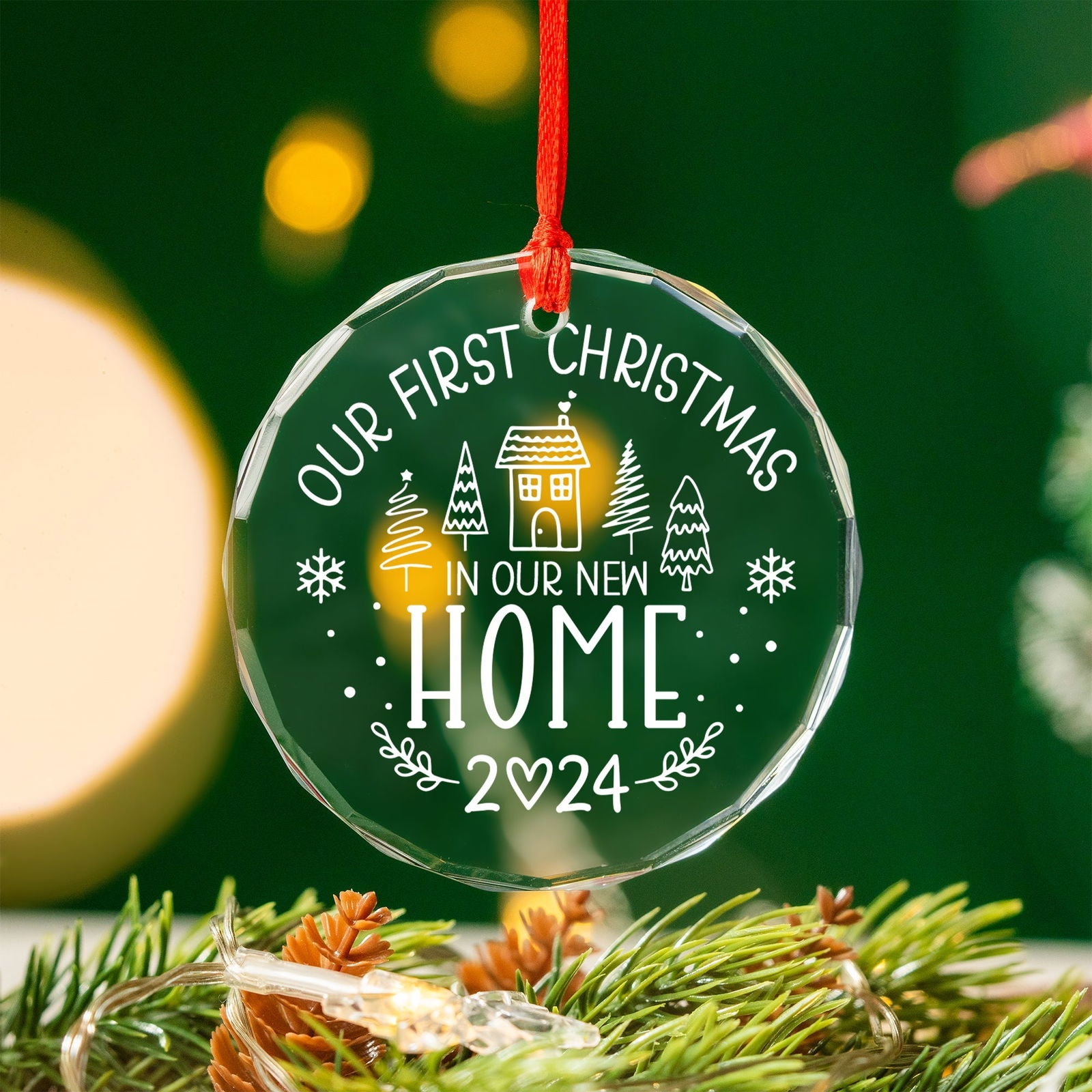 New Home Personalised Frosted Christmas Ornament, New Home Gift, Christmas In New Home GX03-6 - 19Gifts
