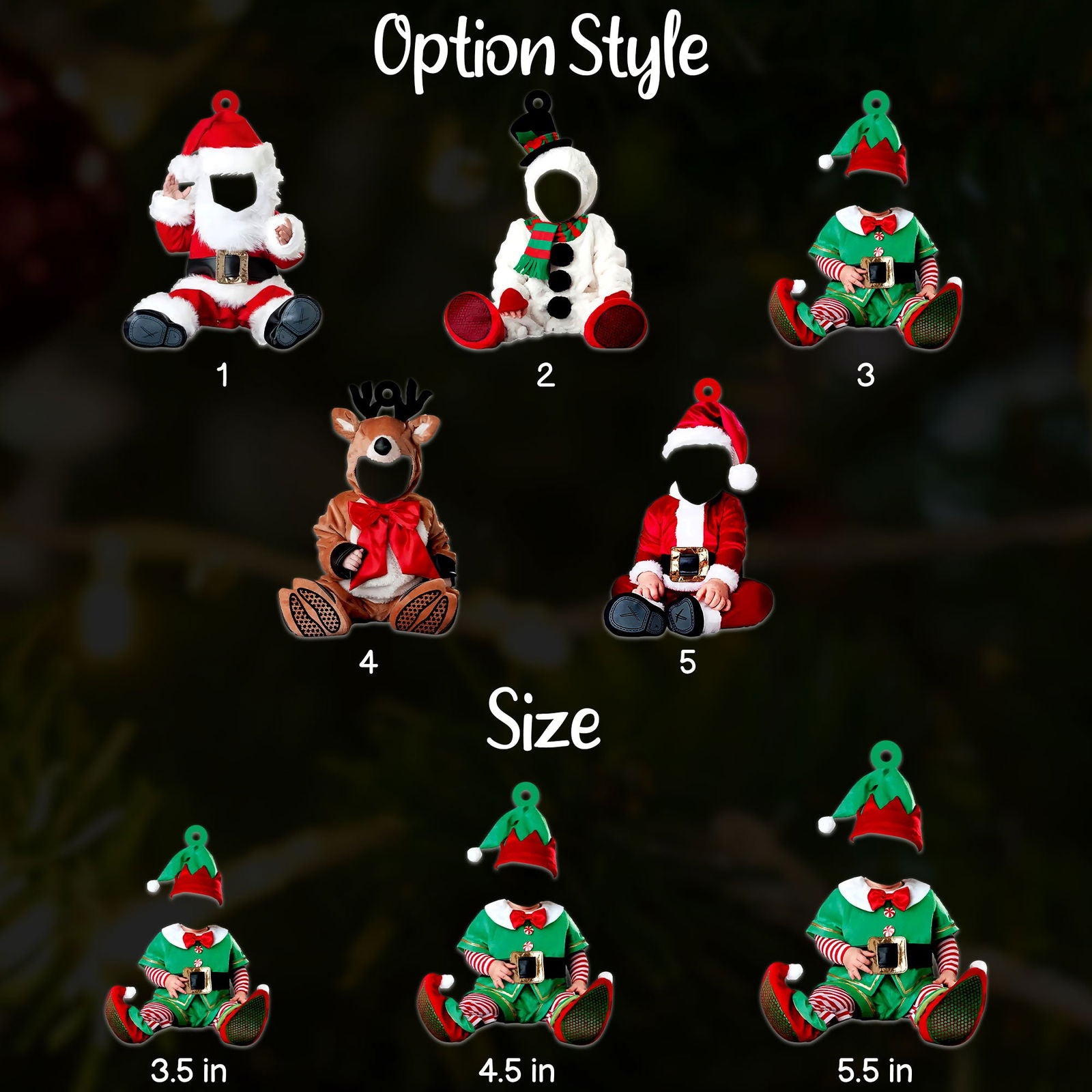 Newborn Baby Elf - Personalized Babys Photo,  First Christmas Acrylic Ornament CF282 - 19Gifts
