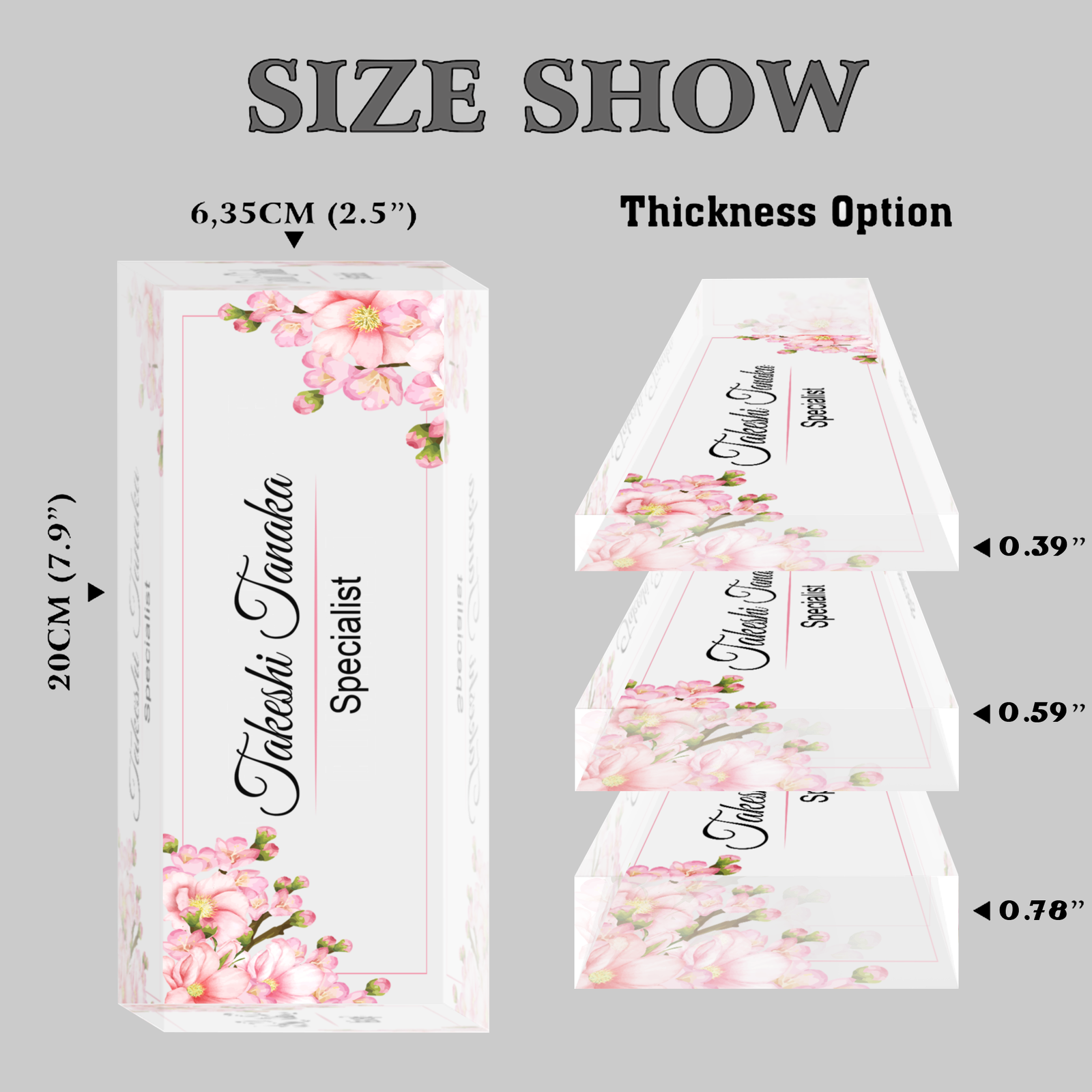 Office Name Plate for Desk, Acrylic Floral Desk Name Plate TD81-1 - 19Gifts