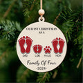 Our First Christmas As A Family Ornament, Personalized 2-Layered Wooden Ornament CF291 - 19Gifts